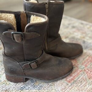 UGG Boots, brown, moto boots, size 6